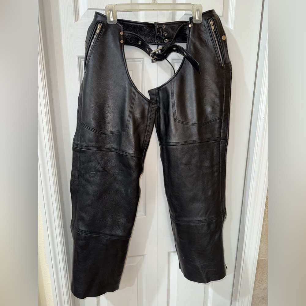 Lined leather chaps